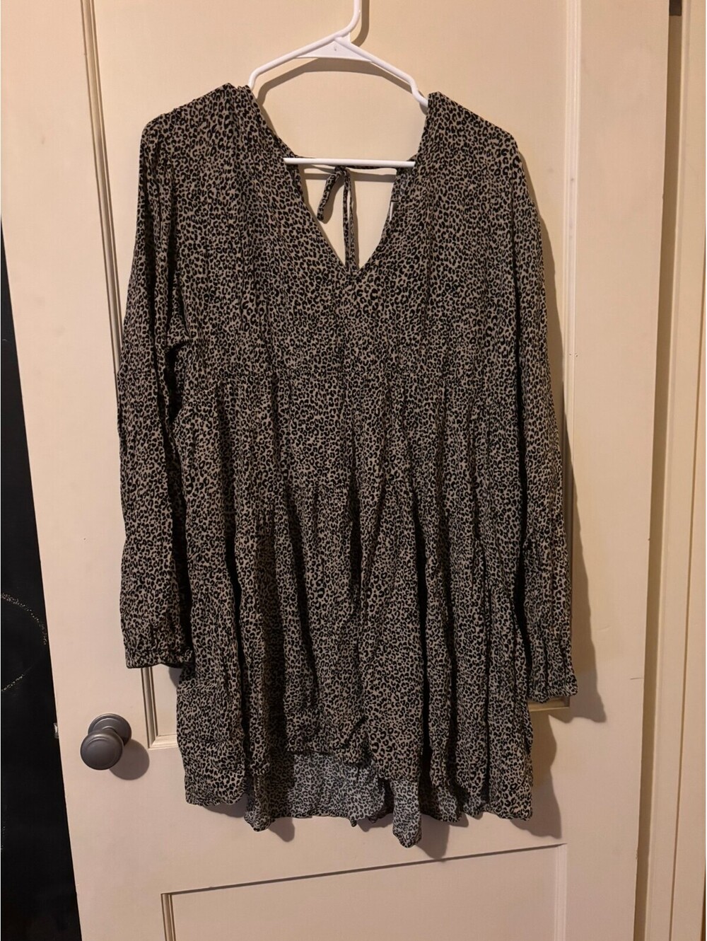 Animal print long sleeve dress XL